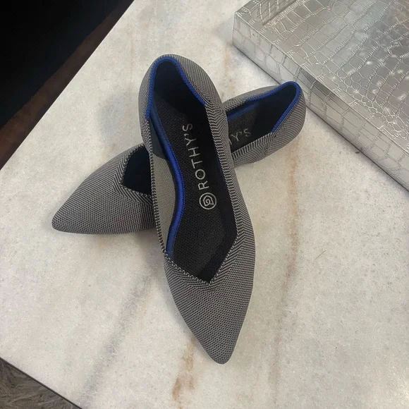 Rothy's The Point Flat-Gray - Picture 2 of 12